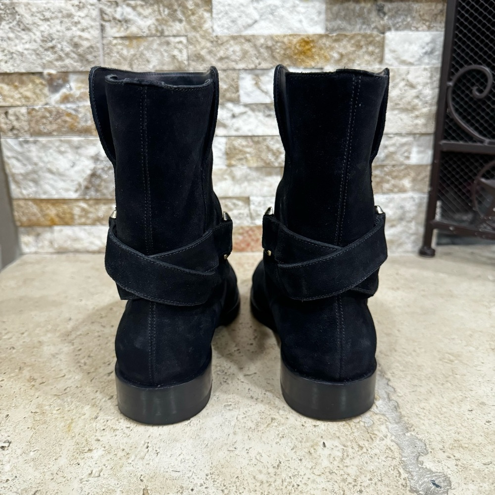 BALENCIAGA Women’s Black Suede Block Heel Ankle Boots EUR Size 36 / US Size 6 - Picture 6 of 11